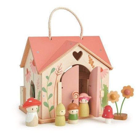 Tender Leaf Toys Портативний лісовий будинок з обладнанням та ляльками