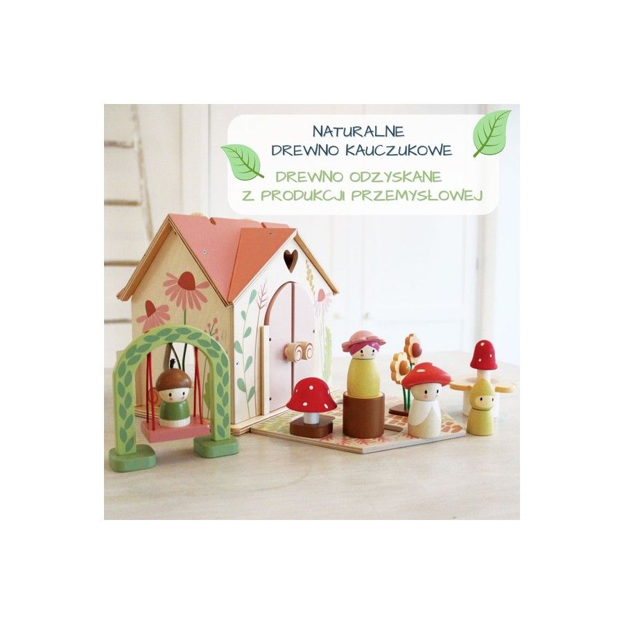 Tender Leaf Toys Партатыўны, лясны дом з абсталяваннем і