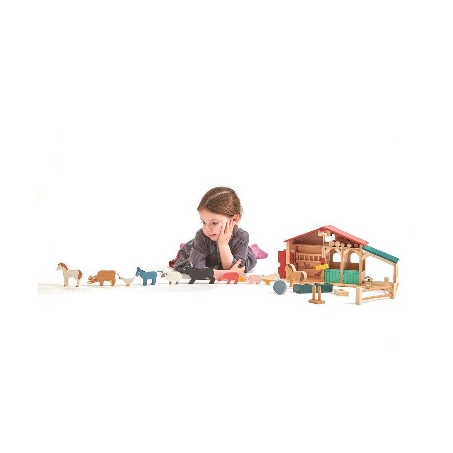 Tender Leaf Toys Wooden toy figures - farm with animals