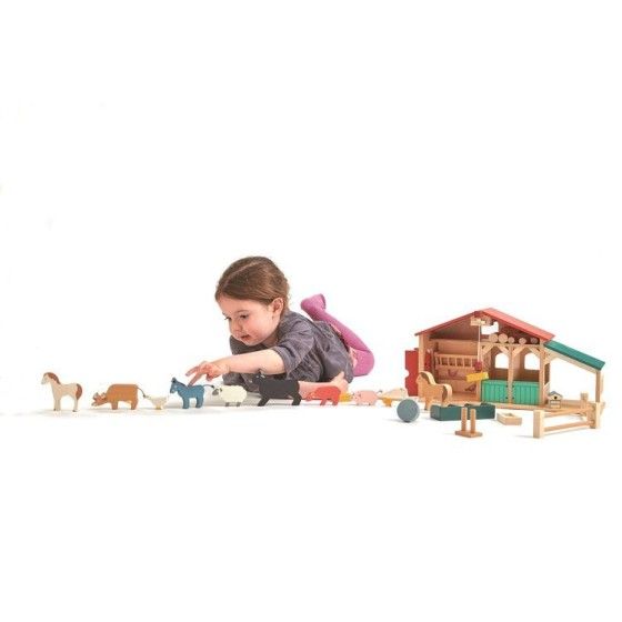 Tender Leaf Toys Figures de jeu en bois - ferme d'animaux