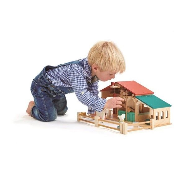 Tender Leaf Toys Trä roliga figurer - Farm med