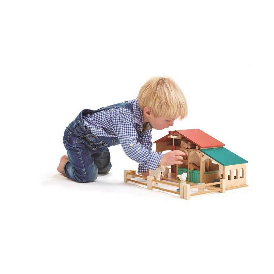 Tender Leaf Toys Dřevěné figuríny pro hraní - farma se zvířaty