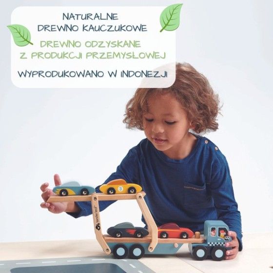Tender Leaf Toys Fából készült vontató