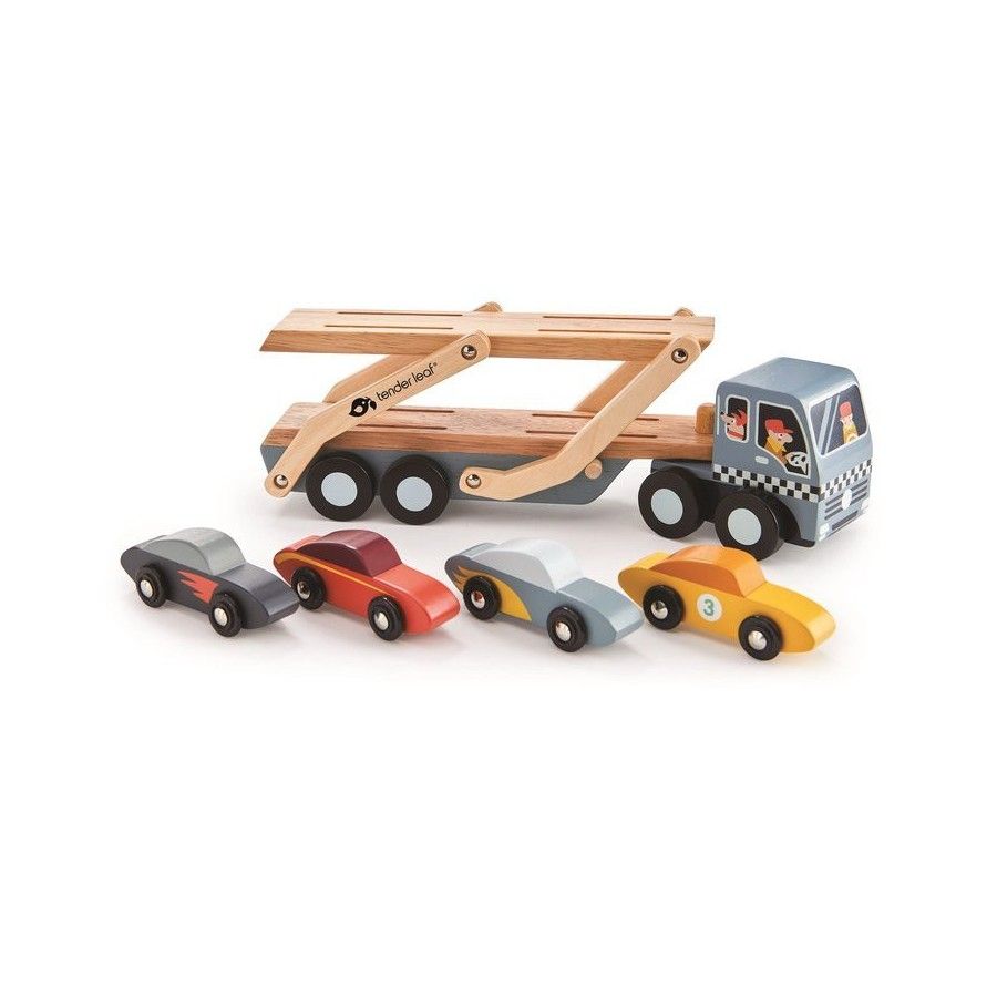 Tender Leaf Toys Fából készült vontató