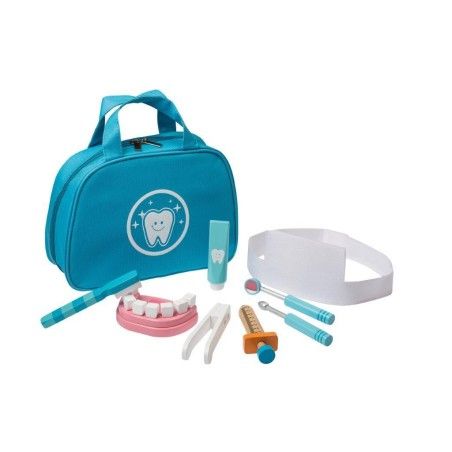 JOUECO Set di legno di un piccolo dentista con una borsa