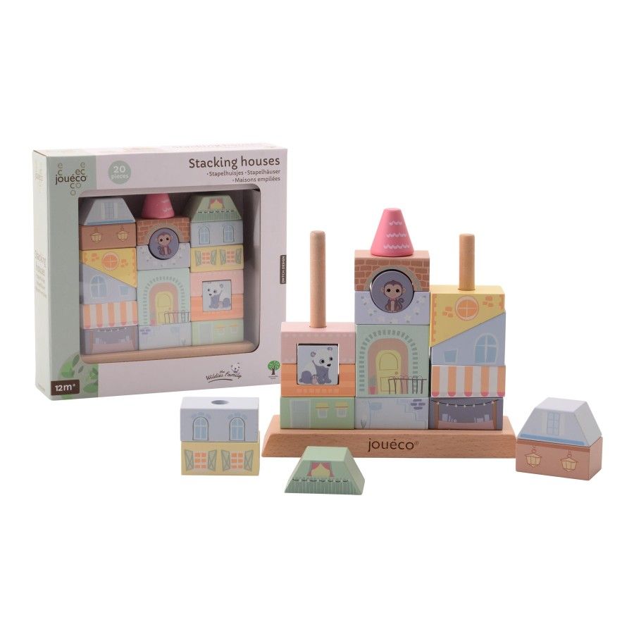 JOUECO Wooden blocks of The Wildies Family