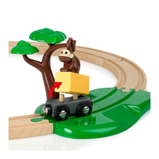 BRIO World Kolejka Drewniana Safari 17el.