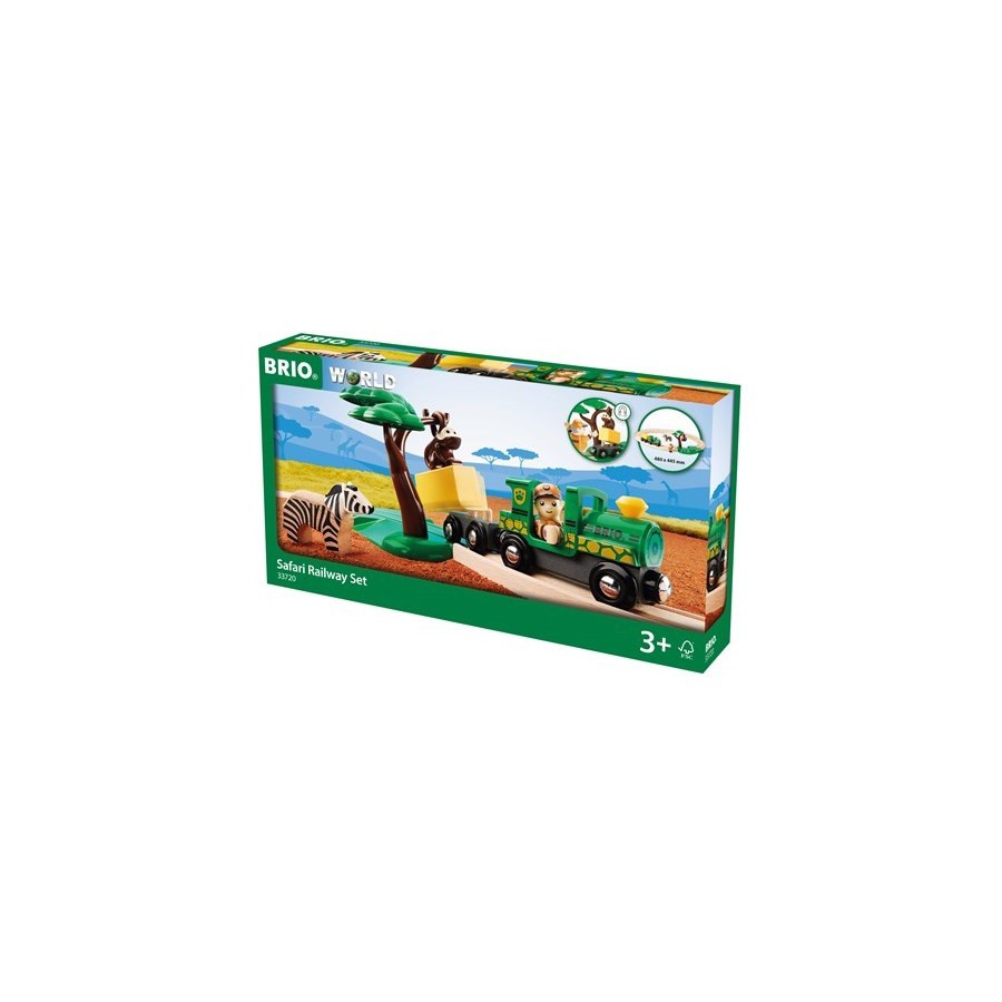 BRIO World Kolejka Drewniana Safari 17el.