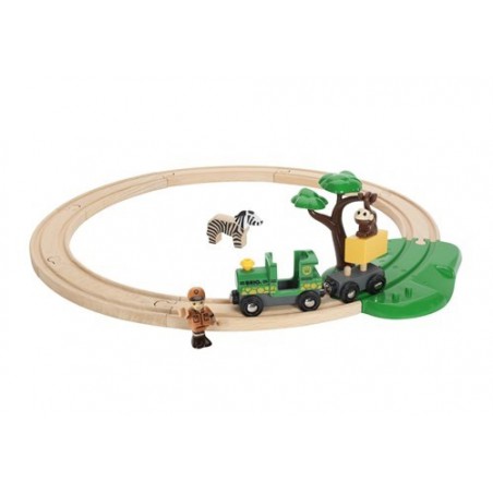 BRIO World Kolejka Drewniana Safari 17el.