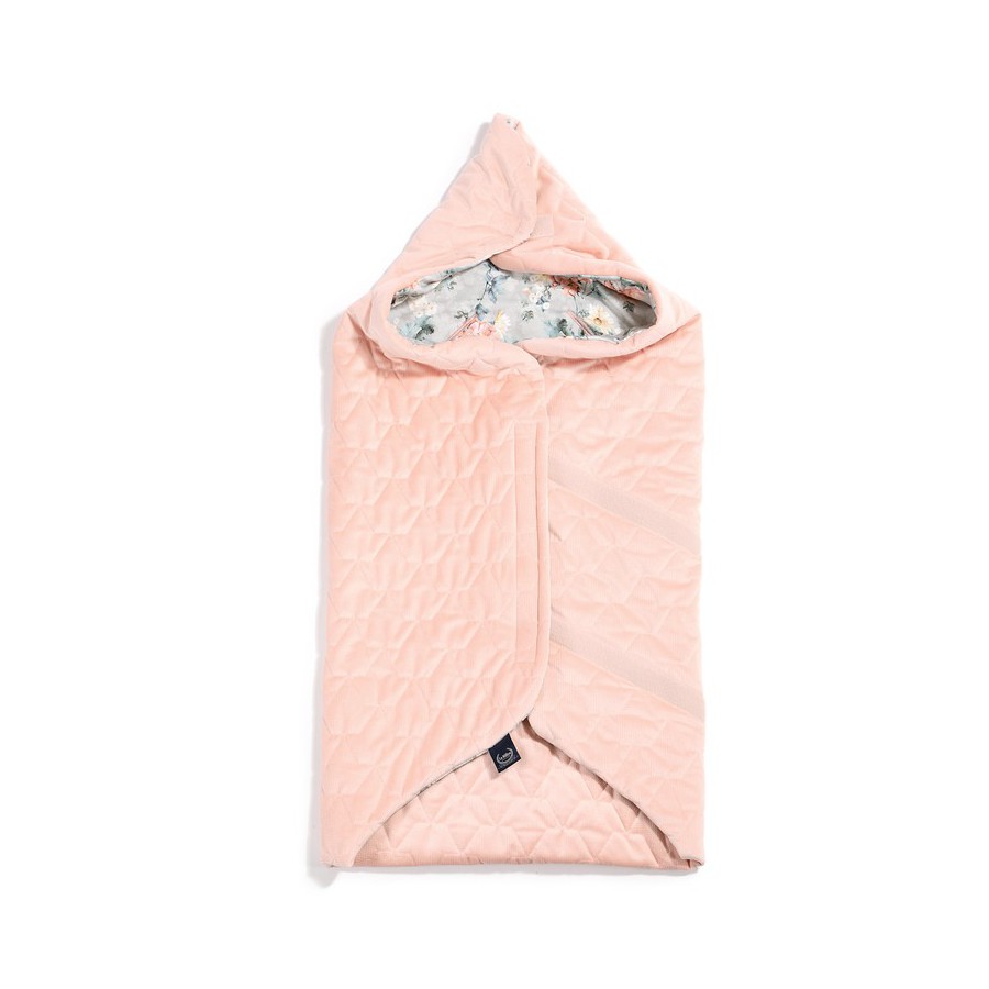 ORGANIC JERSEY COLLECTION - KOCYK DO FOTELIKA SAMOCHODOWEGO - SLEEPY OWLS - VELVET POWDER PINK