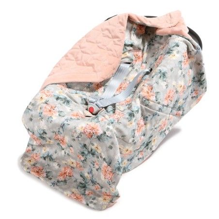 LA MILLOU ORGANIC JERSEY COLLECTION - KOCYK DO FOTELIKA SAMOCHODOWEGO - BLOOMING BOUTIQUE - VELVET POWDER PINK