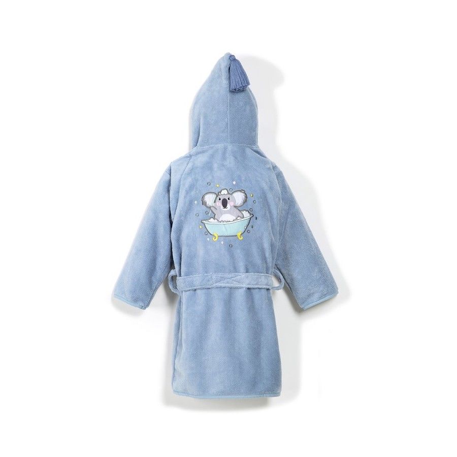 LA MILLOU BATHROBE BAMBOO - L - DUSTY BLUE - HELLO WORLD