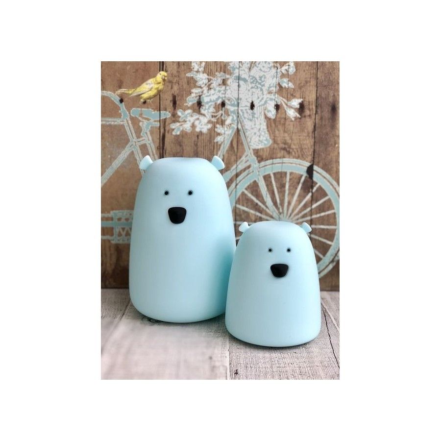 Rabbit&Friends Petite lampe ours - bleue