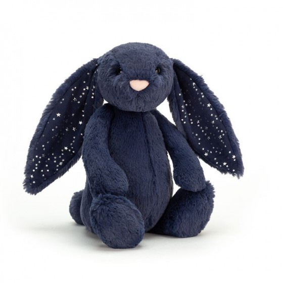 JellyCat Królik z uszami w gwiazdki granatowy 31cm