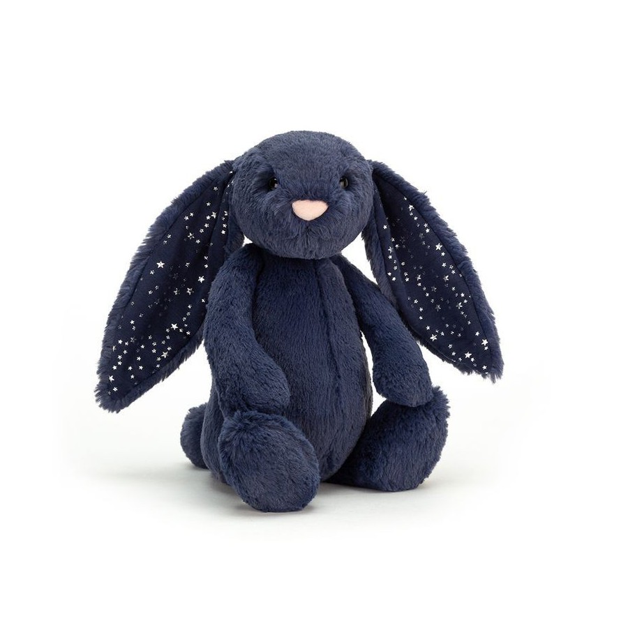 JellyCat Królik z uszami w gwiazdki granatowy 31cm