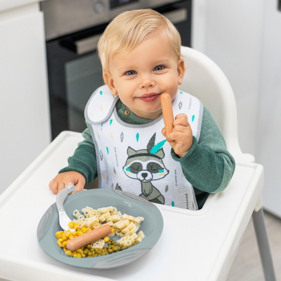 Babyono Łyżeczki plastyczne dla niemowląt 2szt - miętowo-fioletowe