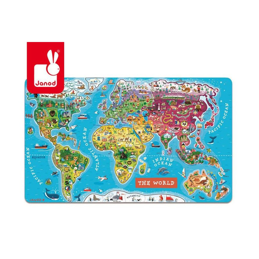 Magnetic puzzle map of the world, Janod