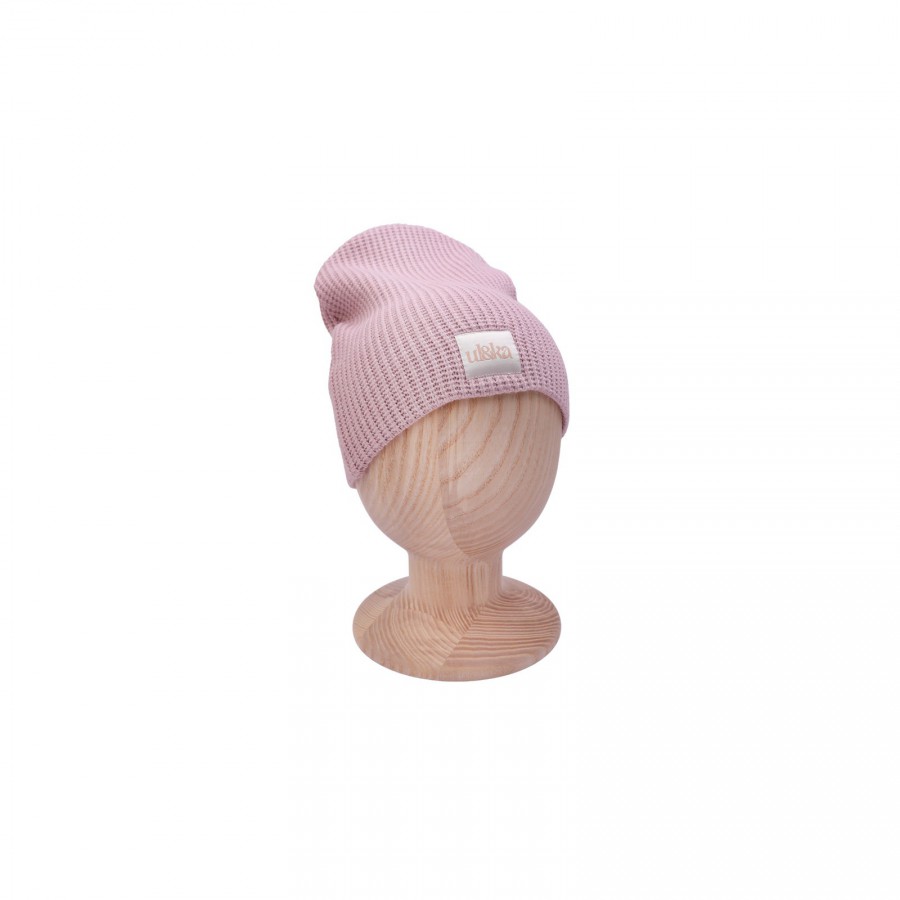 ULKA CZAPKA DZIERGANA 6-12 m-cy POWDER PINK - 