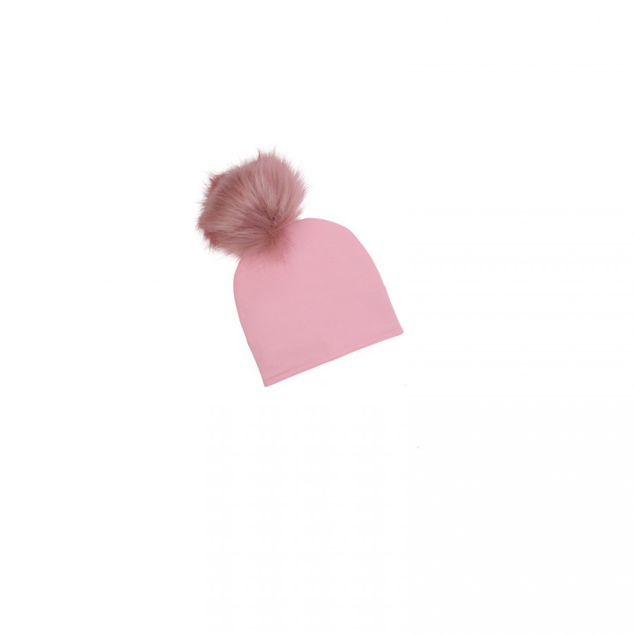 ULKA CZAPKA Z POMPONEM 1-3 LAT CANDY PINK - 