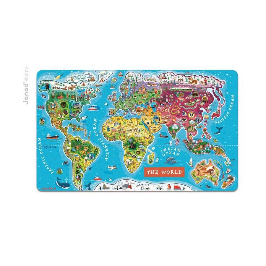 Puzzle magnetyczne Mapa świata, Janod