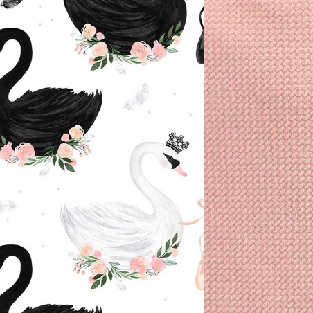 LA MILLOU COUVERTURE DE SIÈGE DE VOITURE - JERSEY - MOONLIGHT SWAN - POWDER PINK VELVET