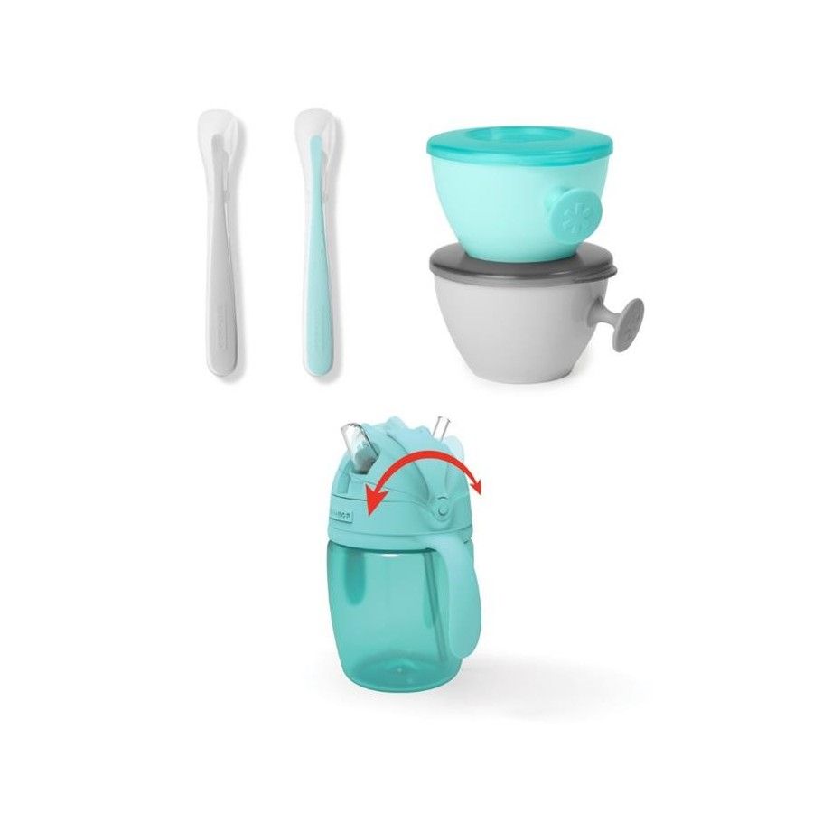 Skip Hop Zestaw jedzeniowy Easy-Feed Teal/Grey