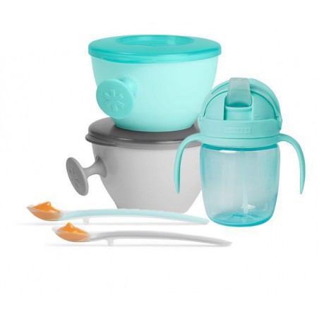 Skip Hop Juego de comida Easy-Feed verde azulado/gris