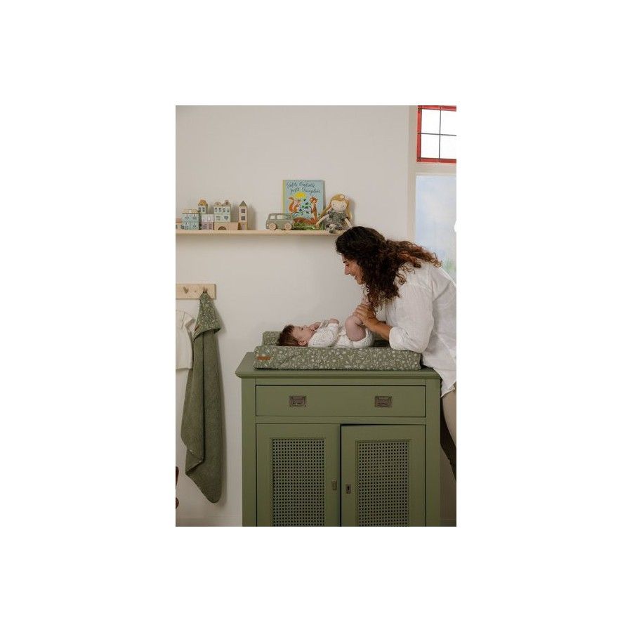 Little Dutch Cotton Towel Wild Flowers Olive