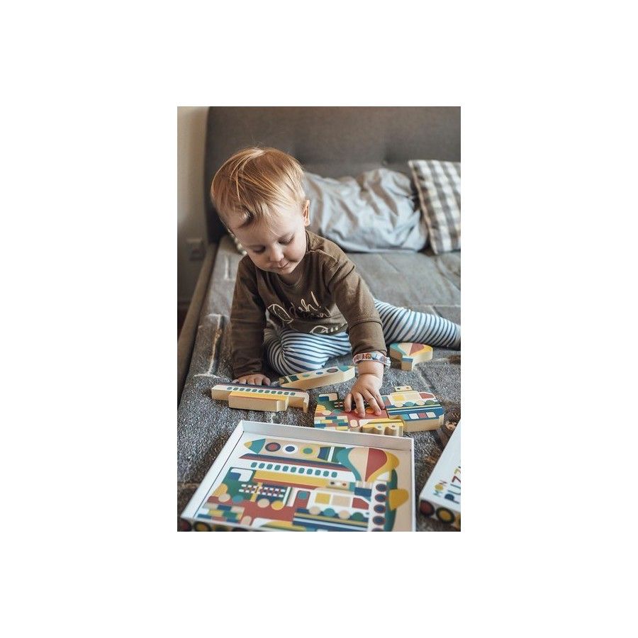Auzou Puzzle drewniane Pojazdy 3+