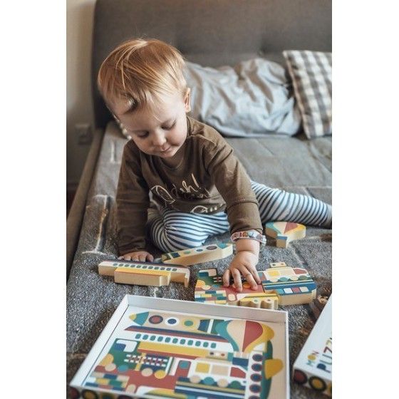Auzou Puzzle drewniane Pojazdy 3+