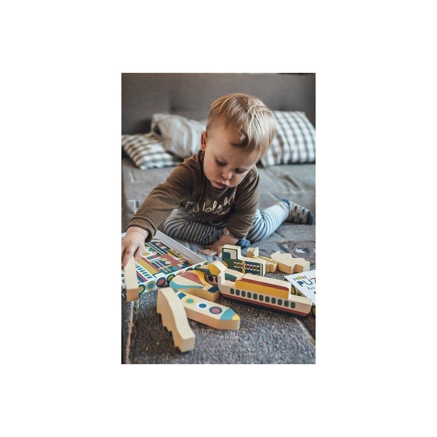Auzou Puzzle drewniane Pojazdy 3+