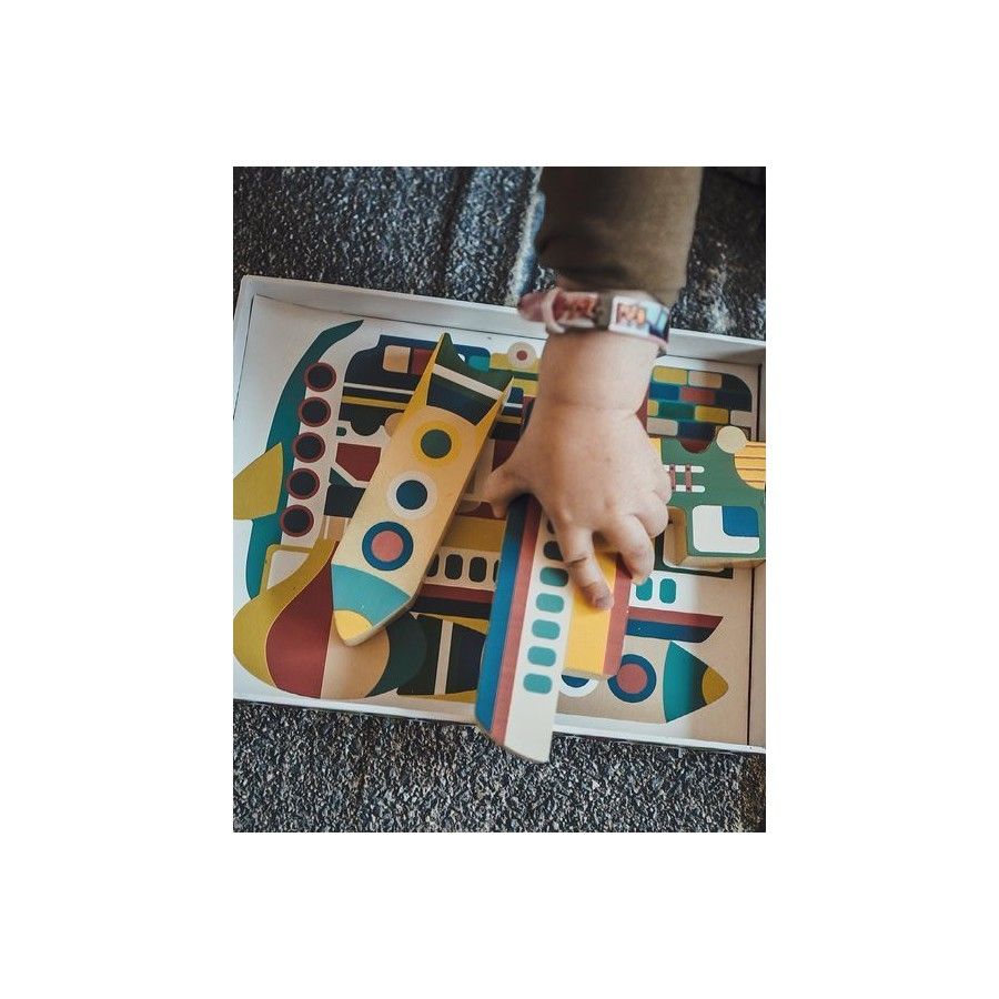 Auzou Puzzle drewniane Pojazdy 3+