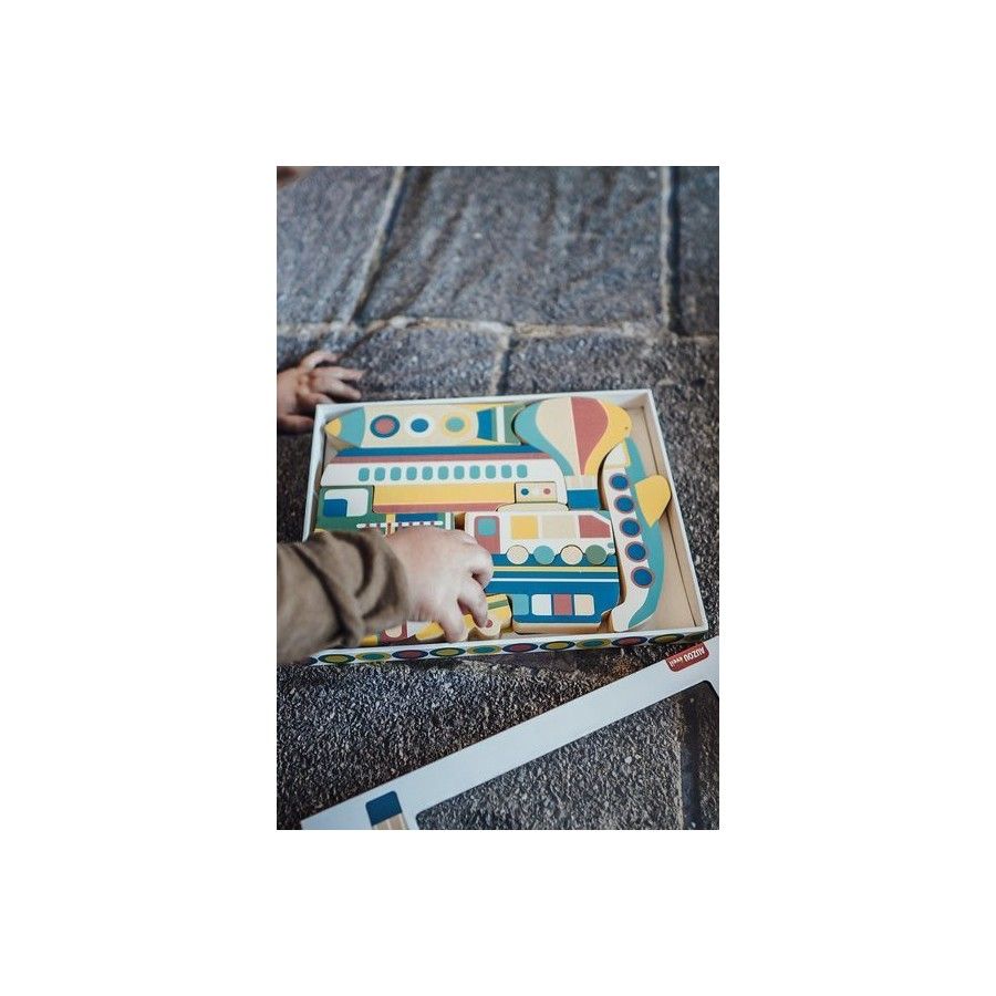 Auzou Puzzle drewniane Pojazdy 3+