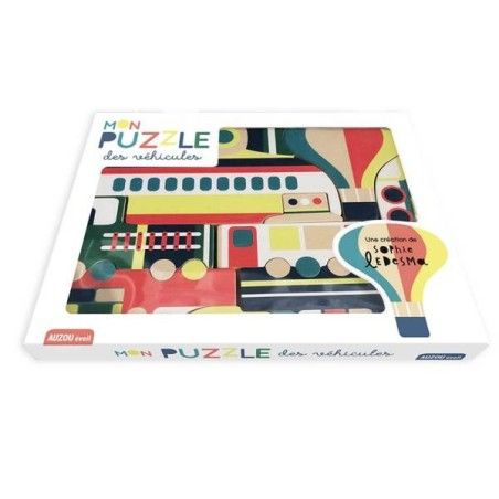 Auzou puzzle fából készült járművek 3+