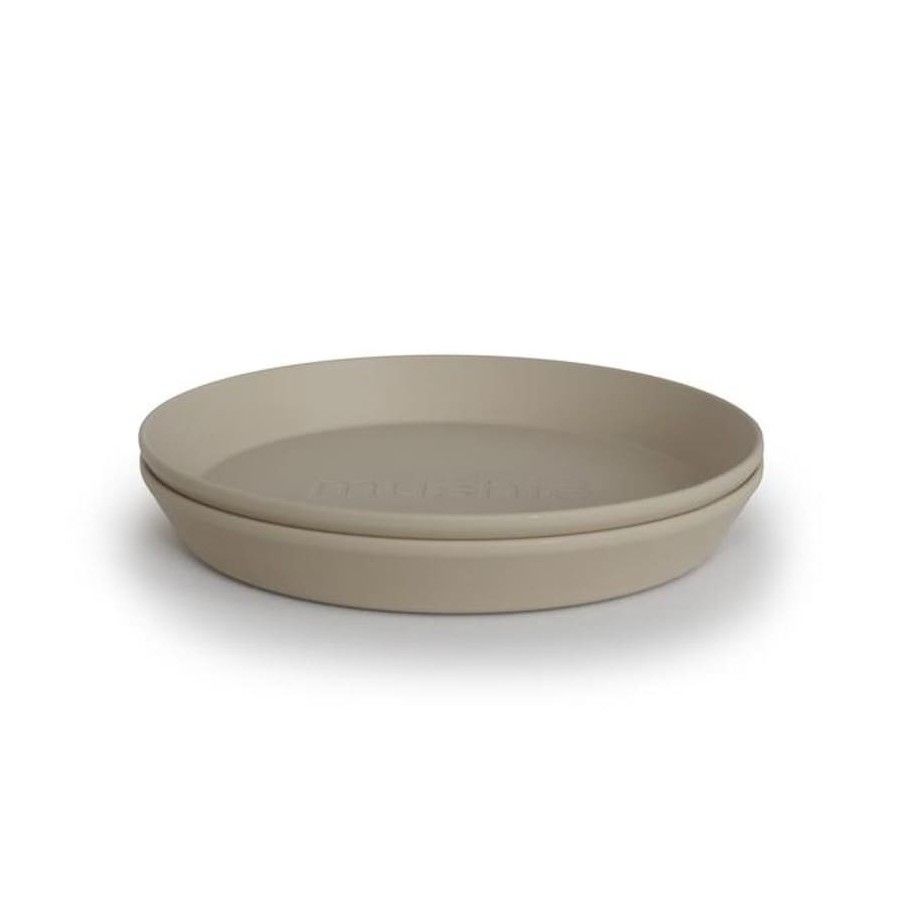 Mushie - 2 Round Vanilla plates - 7426999780571