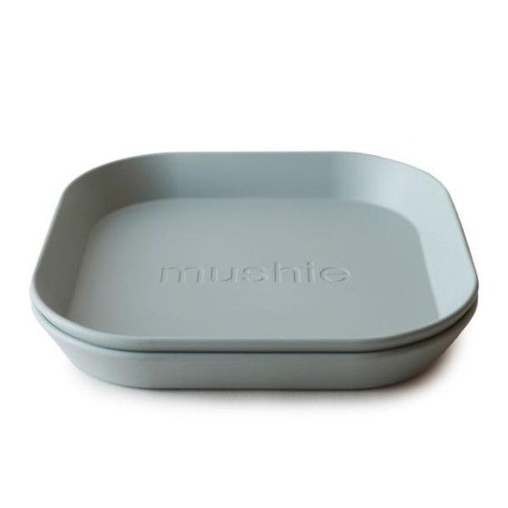 Mushie - 2 Square Sage Plates - 810052460352