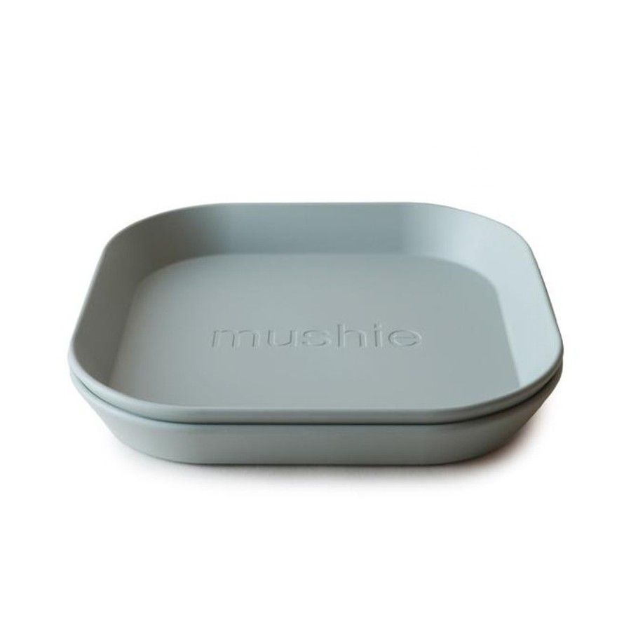 Mushie - 2 Square Sage plates - 810052460352