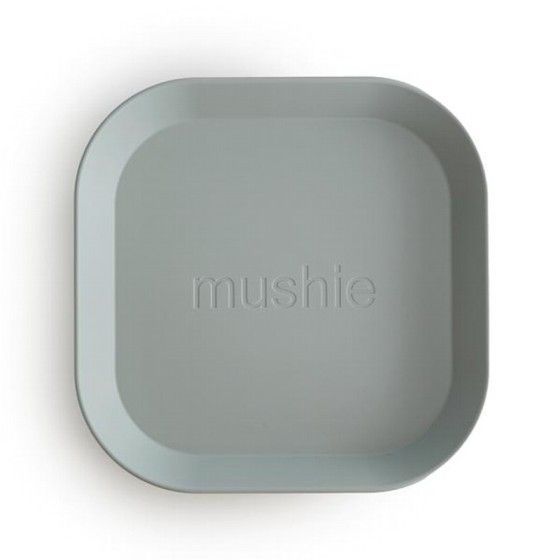 Mushie - 2 Square Sage plates - 810052460352