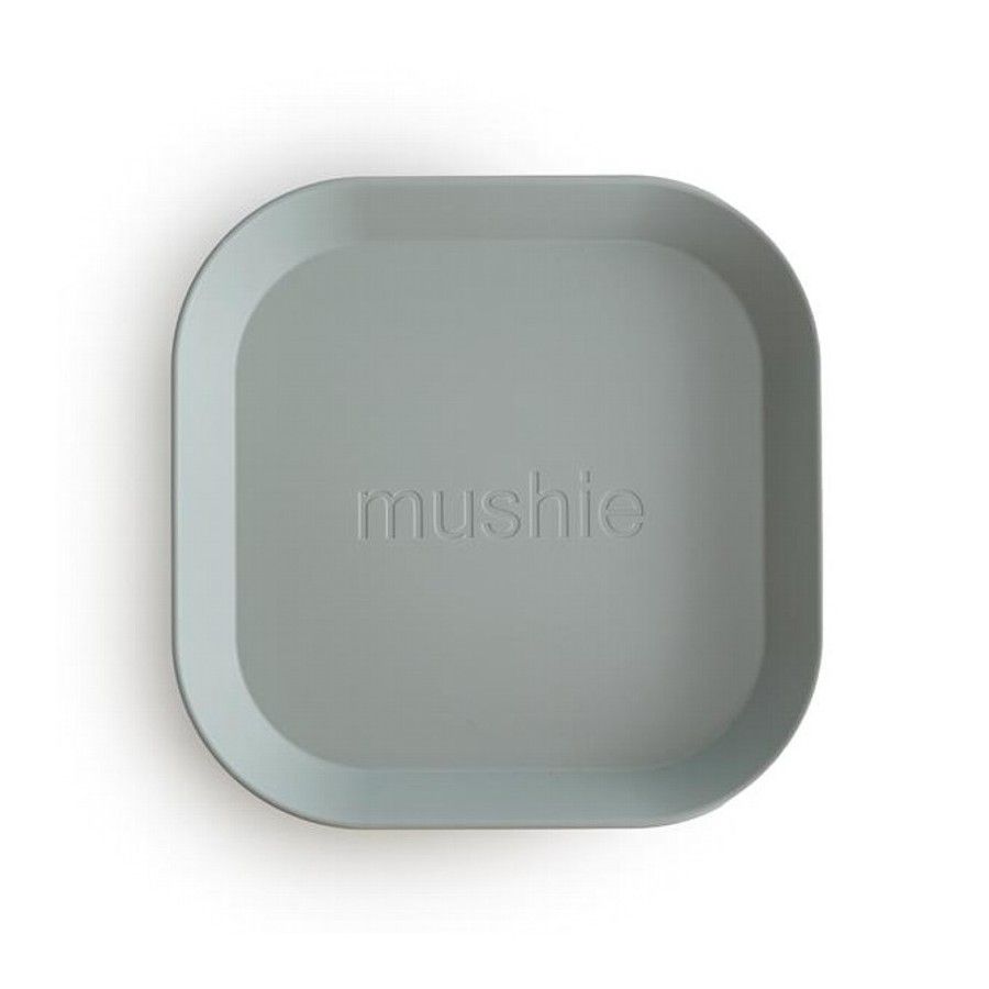 Mushie - 2 Square Sage Plates - 810052460352