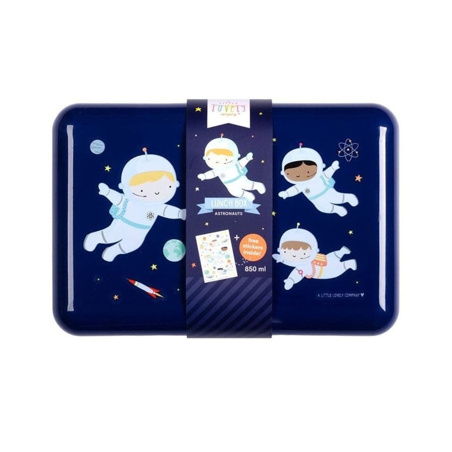 A Little Lovely Company - Śniadaniówka Lunchbox Astronauta z naklejkami