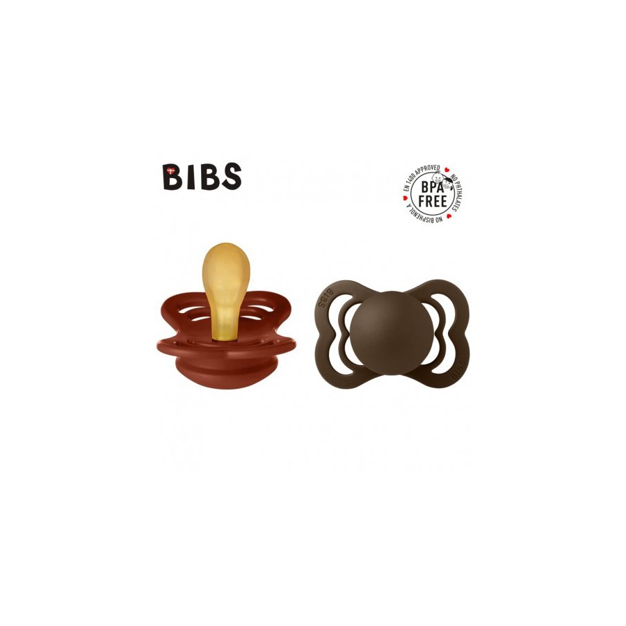 BIBS SUPREME 2-PACK RUST & MOCHA S Smoczek Symetryczny kauczuk Hevea