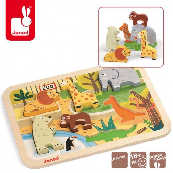 Wooden 3D Puzzle Zoo Janod