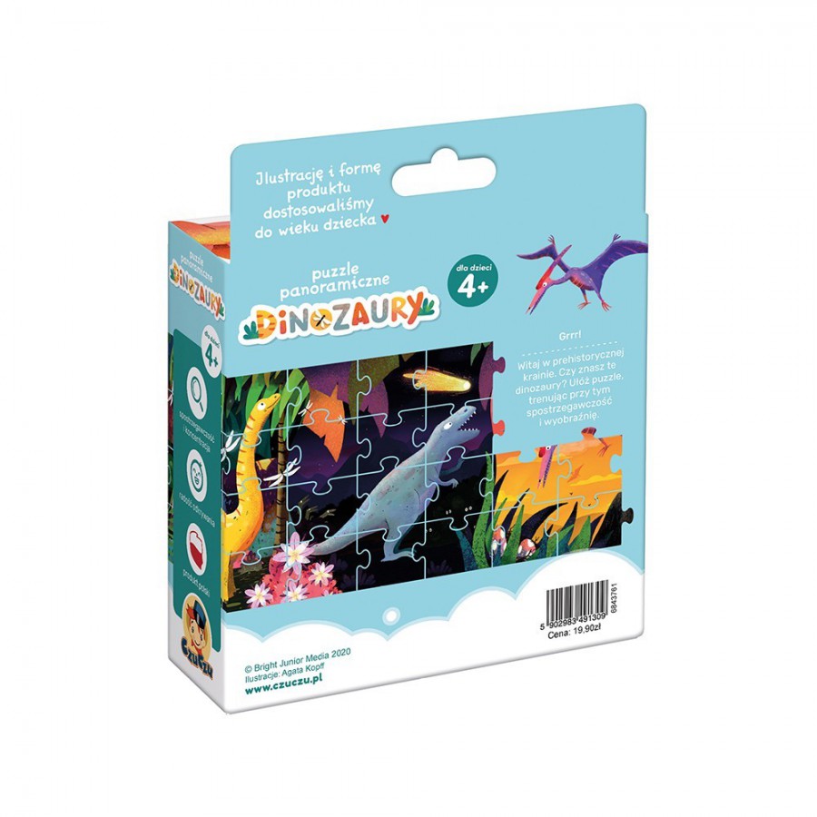 CzuCzu Puzzle panoramiczne Dinozaury 4+ - 5902983491309