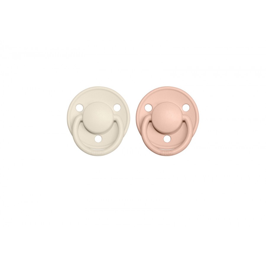 BIBS DE LUX 2-PACK IVORY & BLUSH Smoczek uspokajający silikonowy ONE SIZE