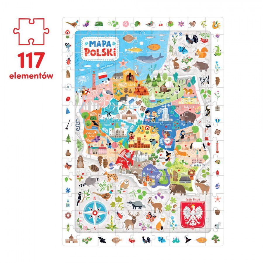 CzuCzu Puzzle obserwacyjne - Mapa Polski 5+