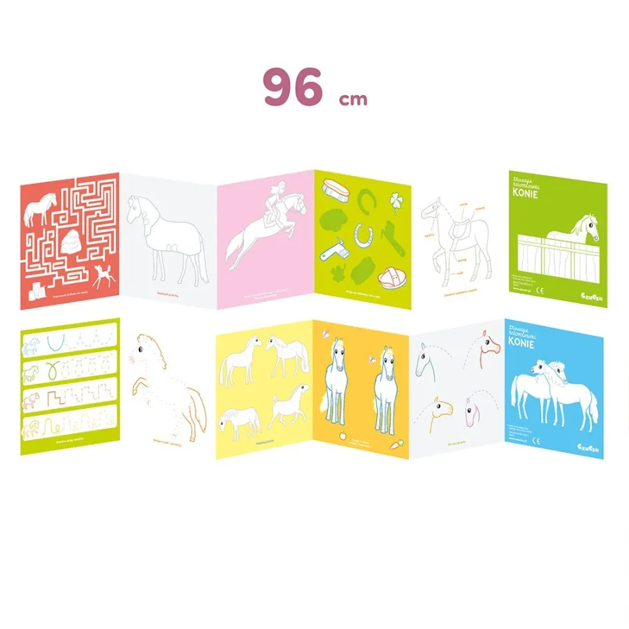 CzuCzu Dłuuugie kolorowanki Konie 4+