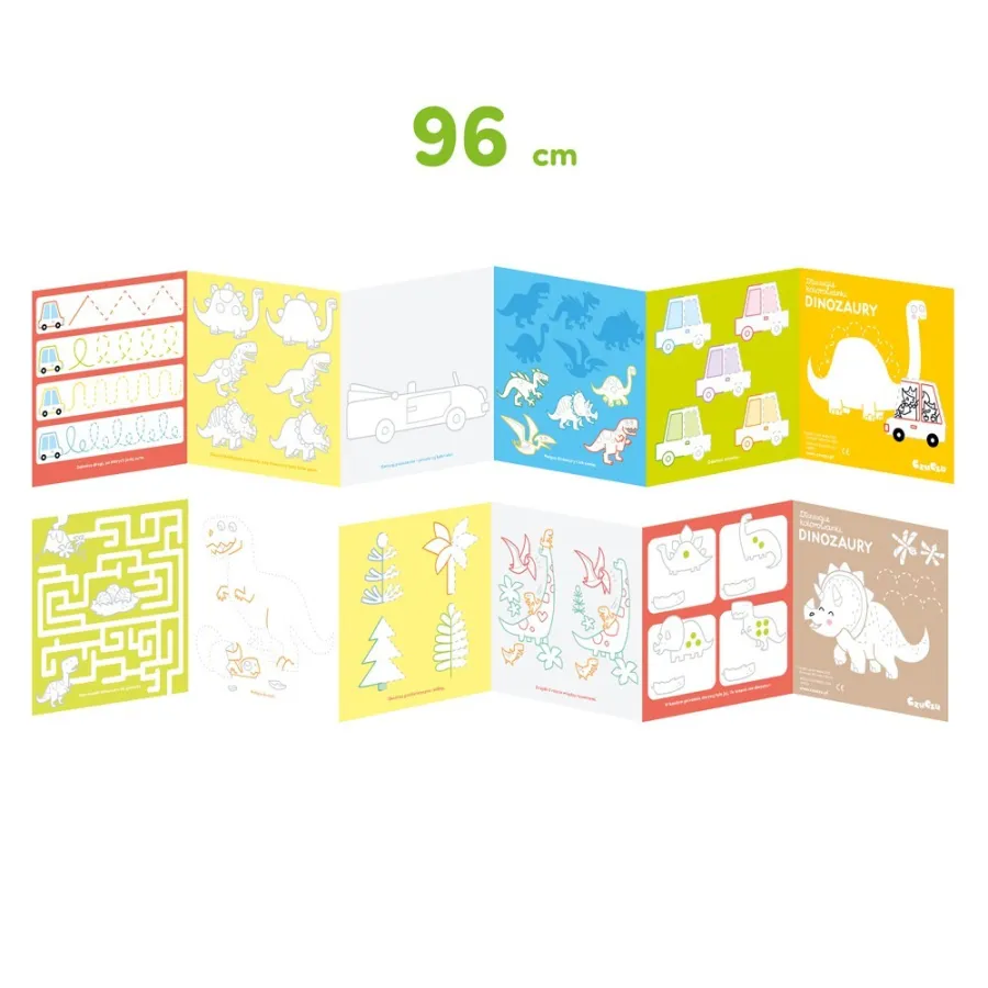 CzuCzu Dłuuugie kolorowanki - Dinozaury 4+