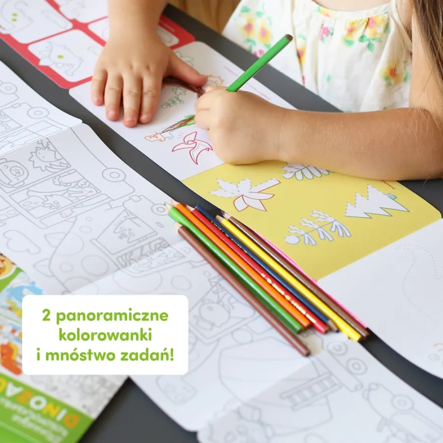 CzuCzu Dłuuugie kolorowanki - Dinozaury 4+