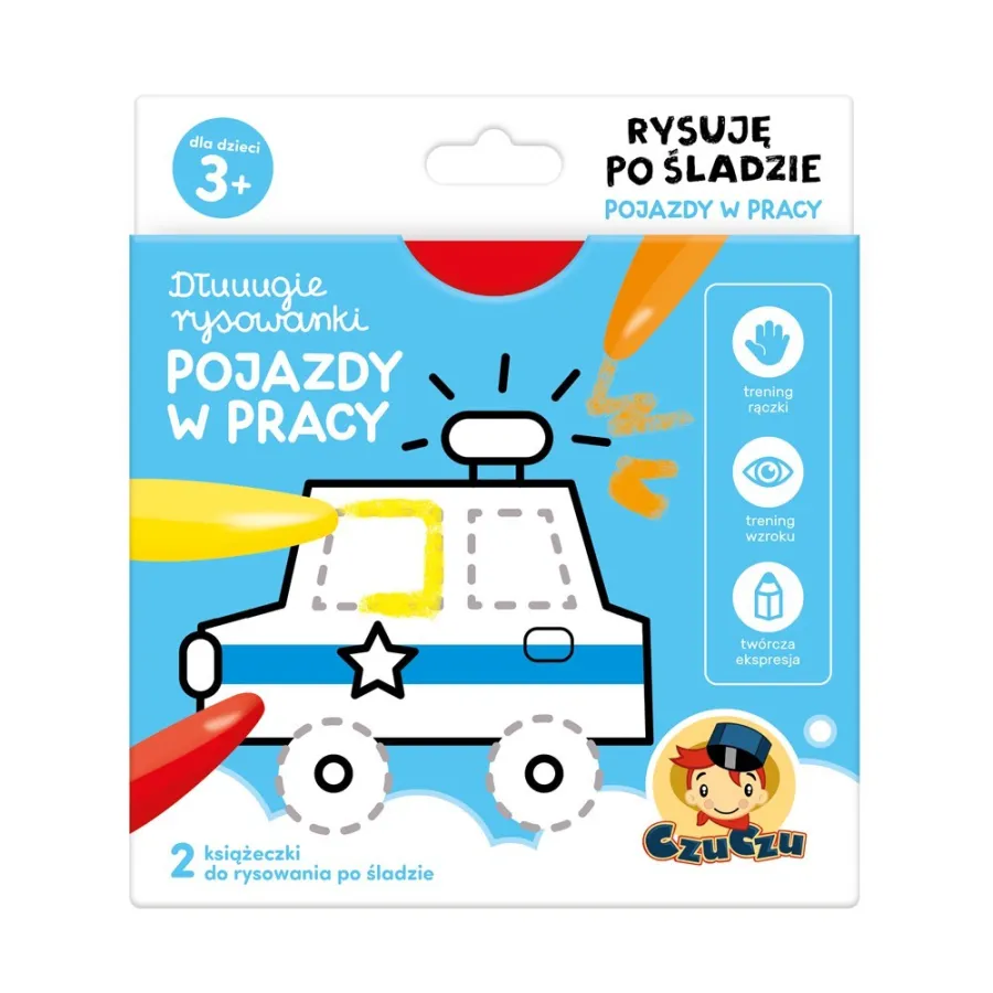 CzuCzu Dłuuugie rysowanki - Rysuję po śladzie Pojazdy w pracy 3+ CzuCzu Dłuuugie rysowanki - Rysuję po śladzie Pojazdy w pracy 3+