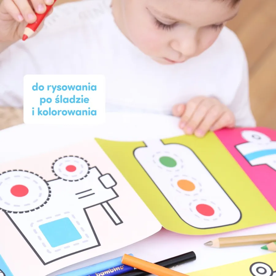 CzuCzu Dłuuugie rysowanki - Rysuję po śladzie Pojazdy w pracy 3+